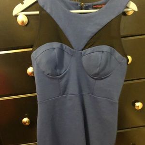 Black and blue body con dress